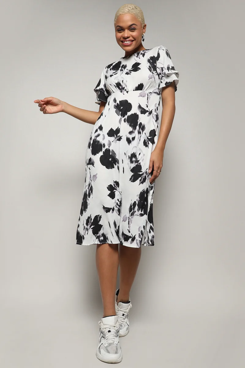 Campus Sutra Floral Print Dress