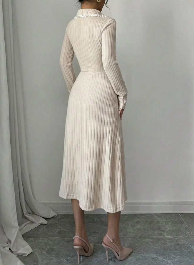 Take Two Women Button Flap Detail A-Line Midi Dress