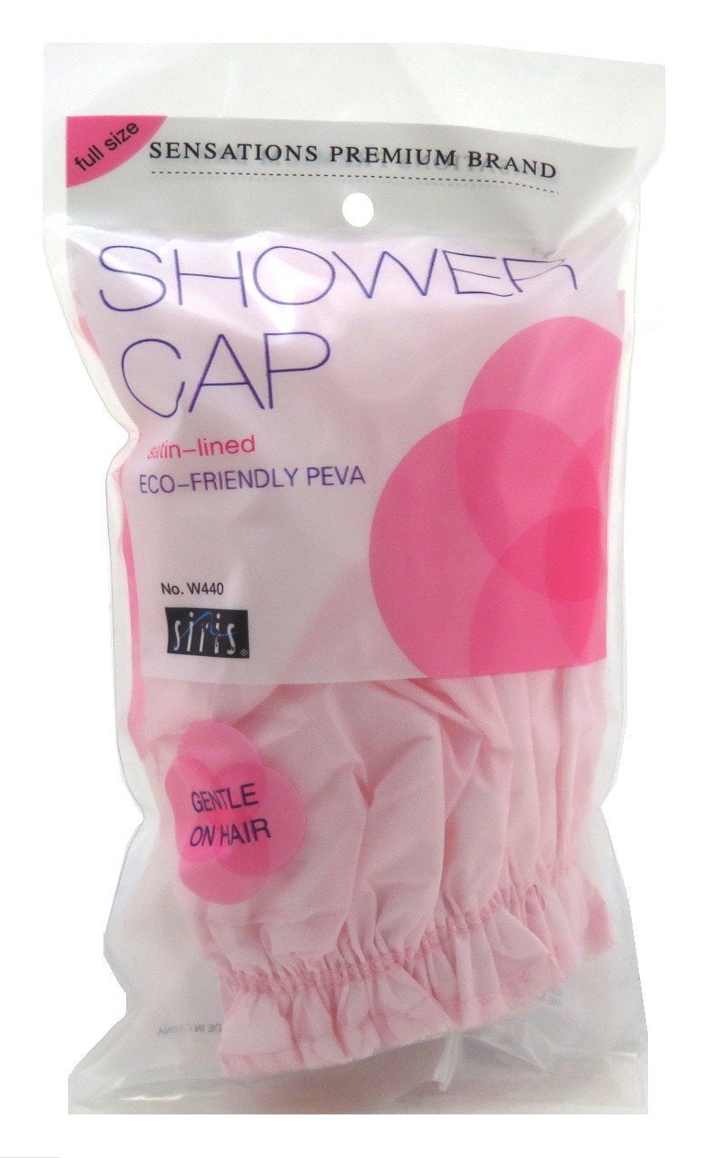 Siris Shower Cap Full Size Satin Lined Vinyl 6 Pack
