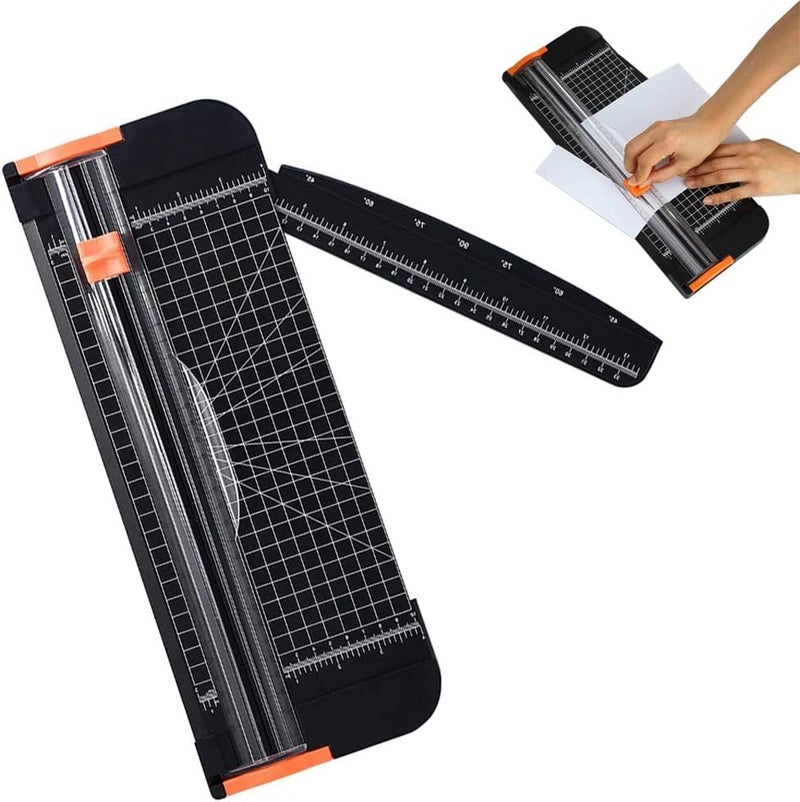 ORiTi A4 Paper Cutter 38Cm, Paper Cutting Board Guillotine With Automatic Security Safeguard And Side Ruler For Cutting Card Stock, Coupon, Label, Photo And Crafts Project Black - Image 1