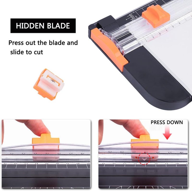 ORiTi A4 Paper Cutter 38Cm, Paper Cutting Board Guillotine With Automatic Security Safeguard And Side Ruler For Cutting Card Stock, Coupon, Label, Photo And Crafts Project Black - Image 3