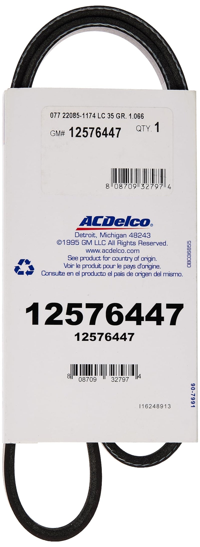 ACDelco حزام سير ACDelco GM الأصلي 12576447 V-Ribbed - Image 3