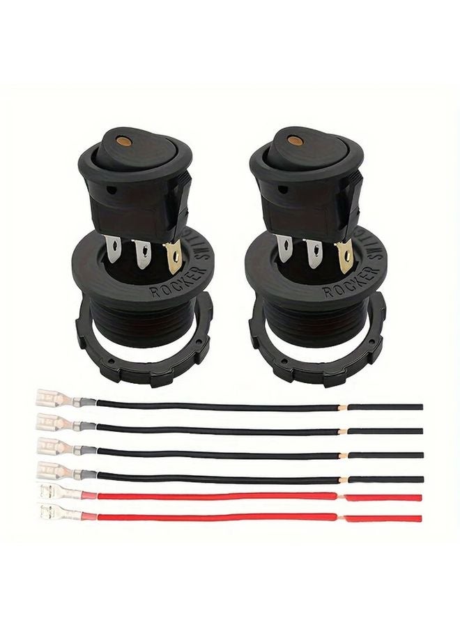 Blue 20mm Round LED Rocker Toggle Switch 12V 20A On Off with Protective Sheath - Image 4