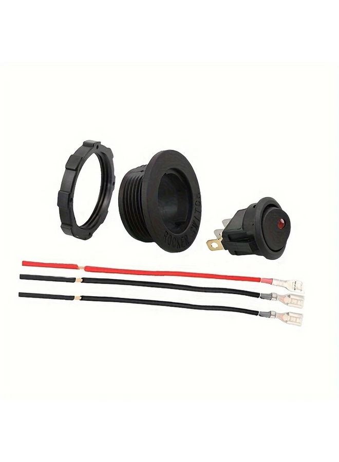 Blue 20mm Round LED Rocker Toggle Switch 12V 20A On Off with Protective Sheath - Image 5