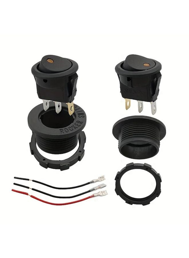 Blue 20mm Round LED Rocker Toggle Switch 12V 20A On Off with Protective Sheath - Image 2