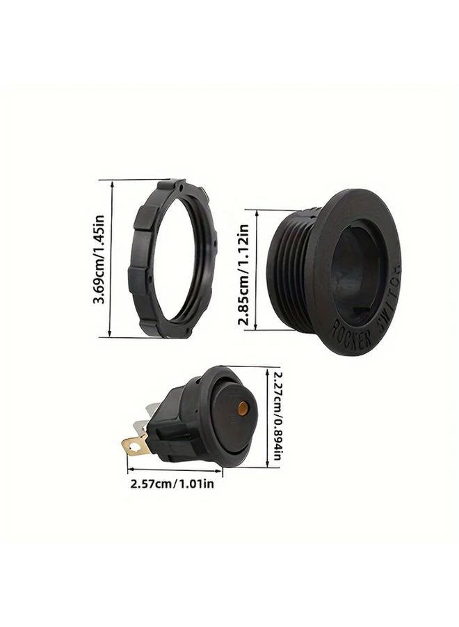 Blue 20mm Round LED Rocker Toggle Switch 12V 20A On Off with Protective Sheath - Image 3