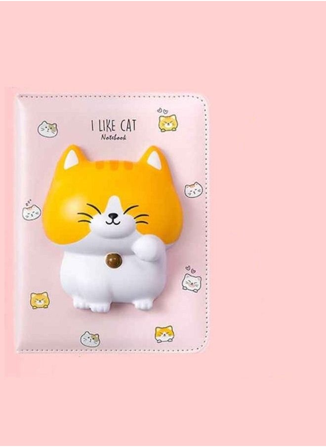 fashionhome - Beautiful Cartoon Design Cute Soft Cat Notebook with Gel Pen Gift Set - Image 1