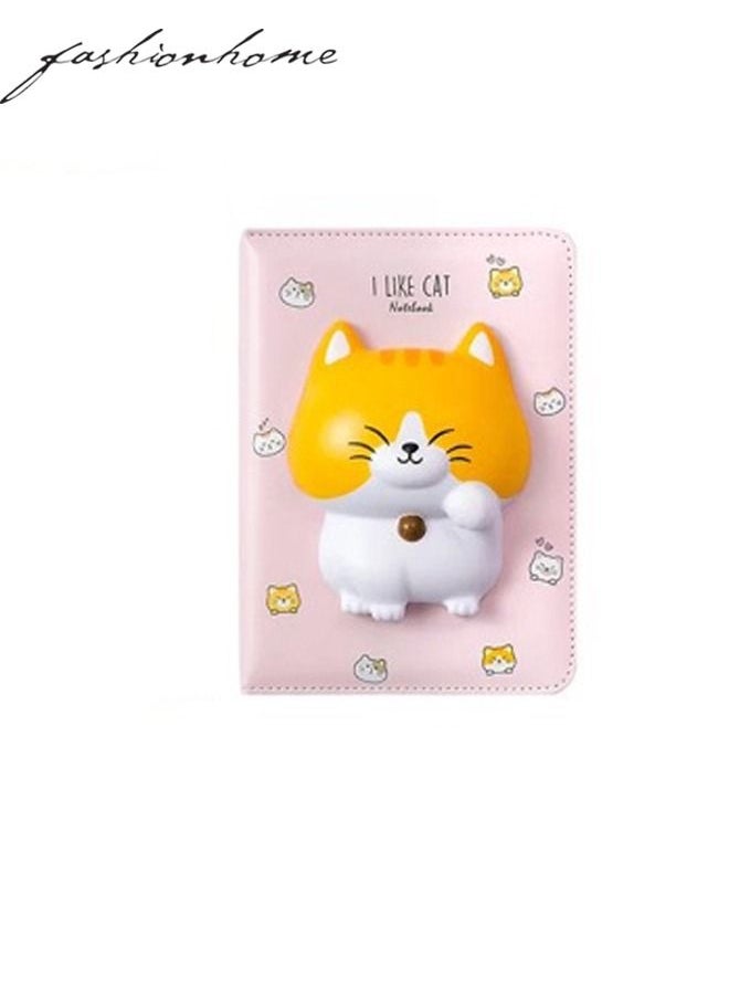 fashionhome - Beautiful Cartoon Design Cute Soft Cat Notebook with Gel Pen Gift Set - Image 1