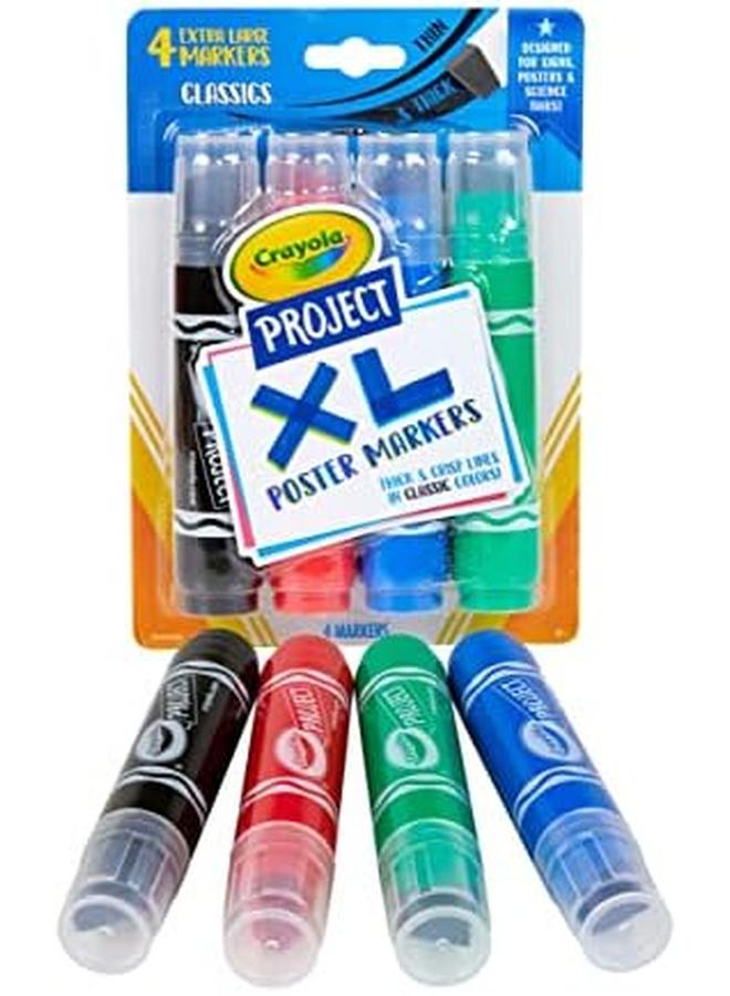 كرايولا أقلام تحديد ملصق مقاس XL بألوان كلاسيكية 4 قطع متعددة الألوان - Image 2