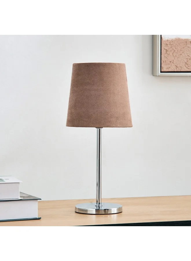 هوم بوكس مصباح طاولة ماربيا المعدني بظل مخملي . سم