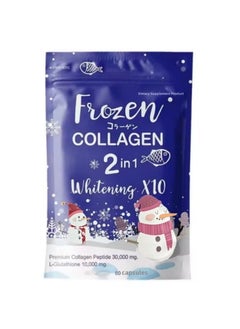 Frozen Collagen Gluta 2-in-1 Whitening with x10 Glutathione for Snow-White Skin: Brightens, Lightens, and Reduces Acne Scars, Dark Spots, Freckles, and Blemishes