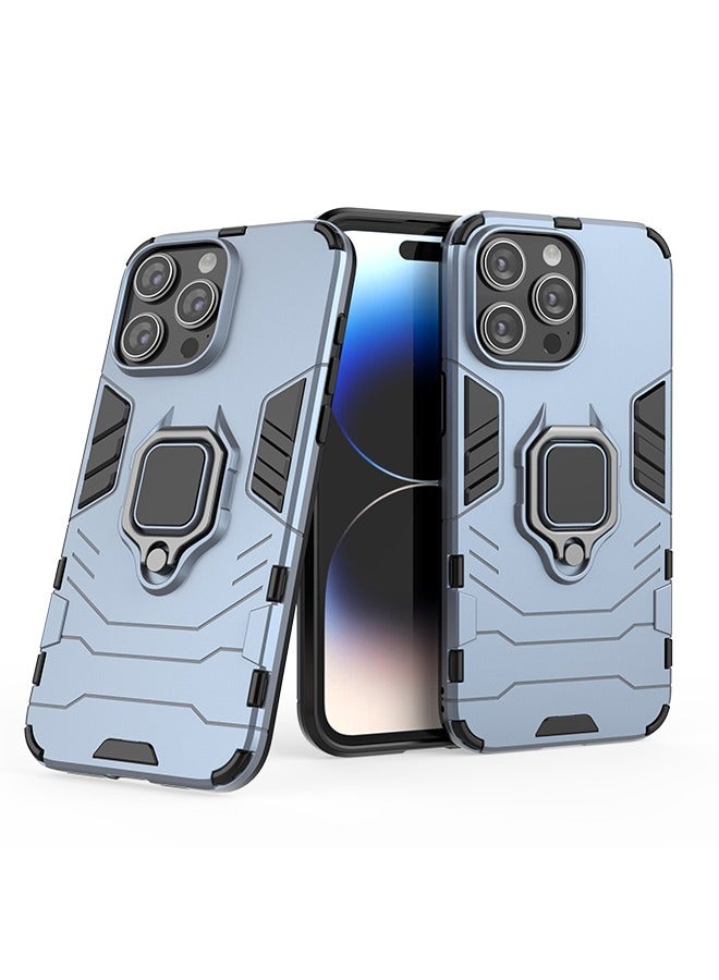 iphone 15 Pro Max Case Cover with Bracket, Kickstand Shell Back Cover Scratch-Resistant Shock-Absorbing Protector Accessories Kickstand Stand Magnetic Car Ring Holder Protection - Image 2