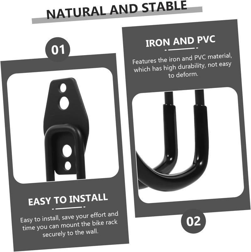 SEWACC 4pcs Heavy Duty Garage Wall Hooks Metal Ladder and Tool Storage Organizer for Garden Bikes Power Equipment Ceiling Wall Mount Space Saving Household Utility Hooks - Image 4