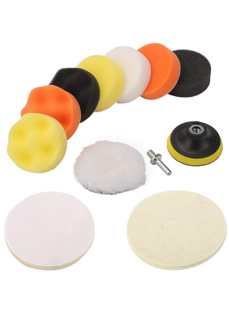 DIY Crafts Diy Crafts CTDIYHI27005 380mm Compound Drill Buffing Sponge Pads 9 Polishing Pads 1 Woolen Buffer and 1 Thread Drill Ada 2 Pack of 11 Multicolor  - Image 1