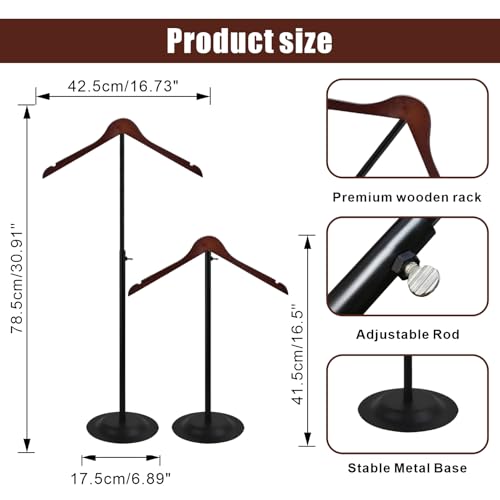 Eunika 2 Pack Adjustable T Shirt Display Flexible Shoulder Stand, 16-31 Inch Portable Metal Shirt Rack Display Stand Garment Coat Holder for Clothing Garment Coat Retail Vendor, Cloakroom - Image 2
