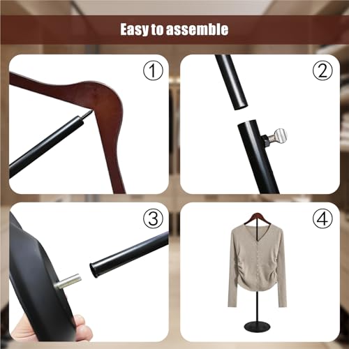 Eunika 2 Pack Adjustable T Shirt Display Flexible Shoulder Stand, 16-31 Inch Portable Metal Shirt Rack Display Stand Garment Coat Holder for Clothing Garment Coat Retail Vendor, Cloakroom - Image 3