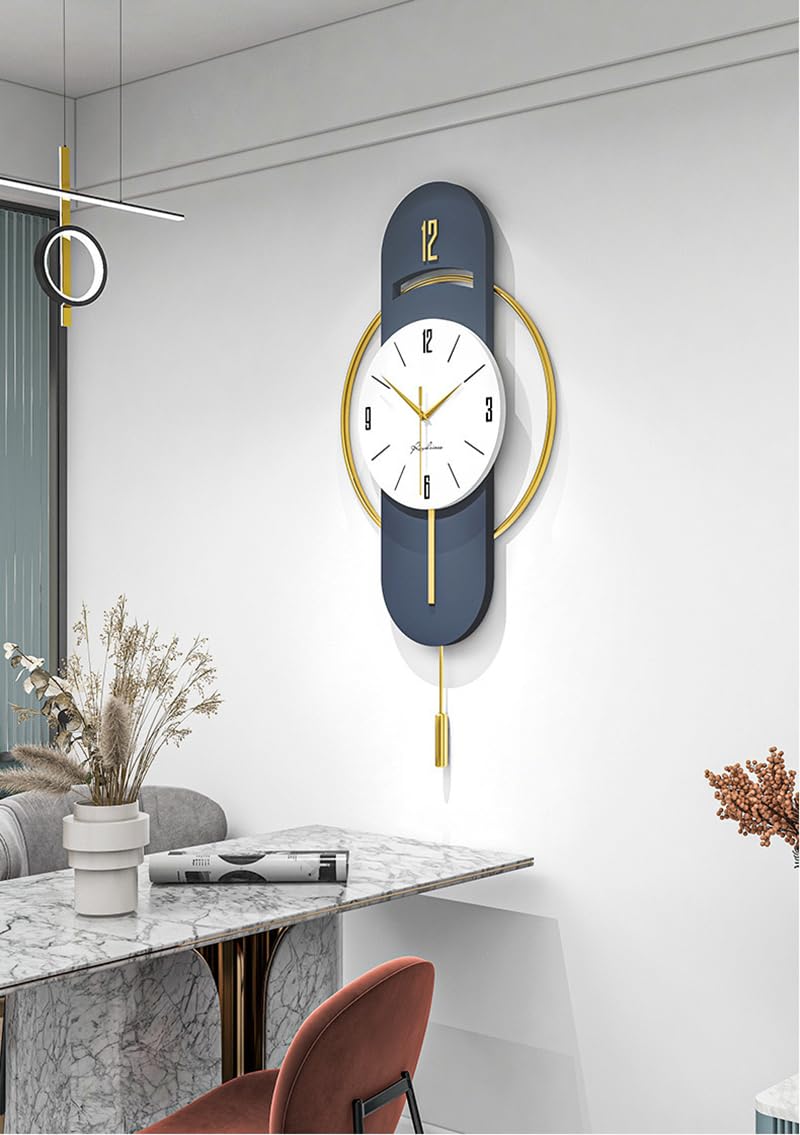 HARIRUP Home Decoration European Wall Clock Crystal Luxury Living Room Creative Personality Art, Metal,Analog Wall Clock (Pandulum Wall Clock) - Image 5