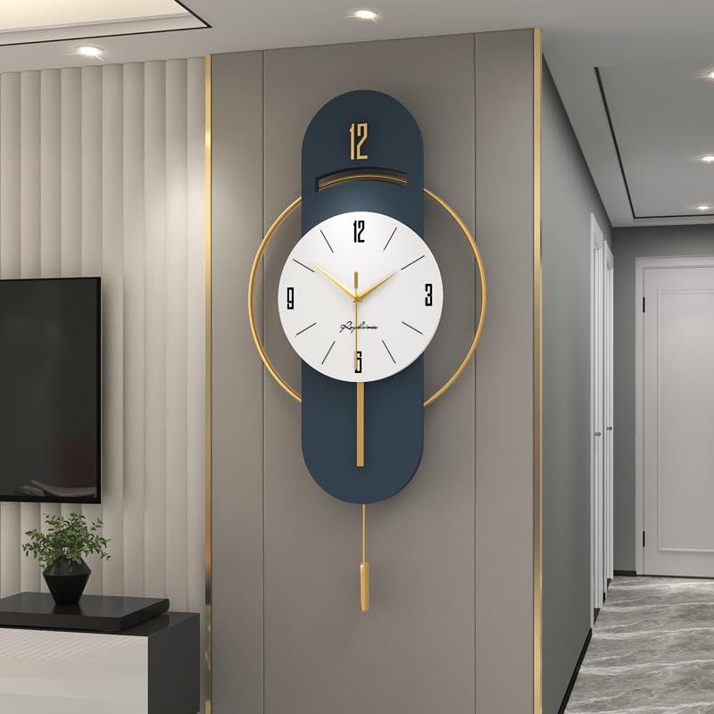 HARIRUP Home Decoration European Wall Clock Crystal Luxury Living Room Creative Personality Art, Metal,Analog Wall Clock (Pandulum Wall Clock) - Image 3