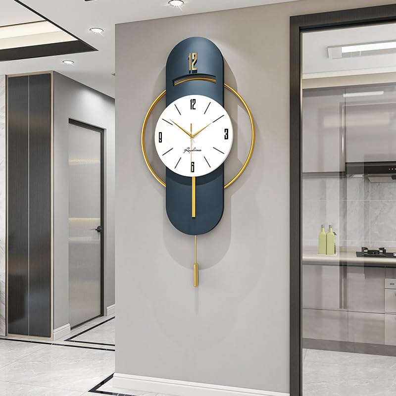 HARIRUP Home Decoration European Wall Clock Crystal Luxury Living Room Creative Personality Art, Metal,Analog Wall Clock (Pandulum Wall Clock) - Image 1