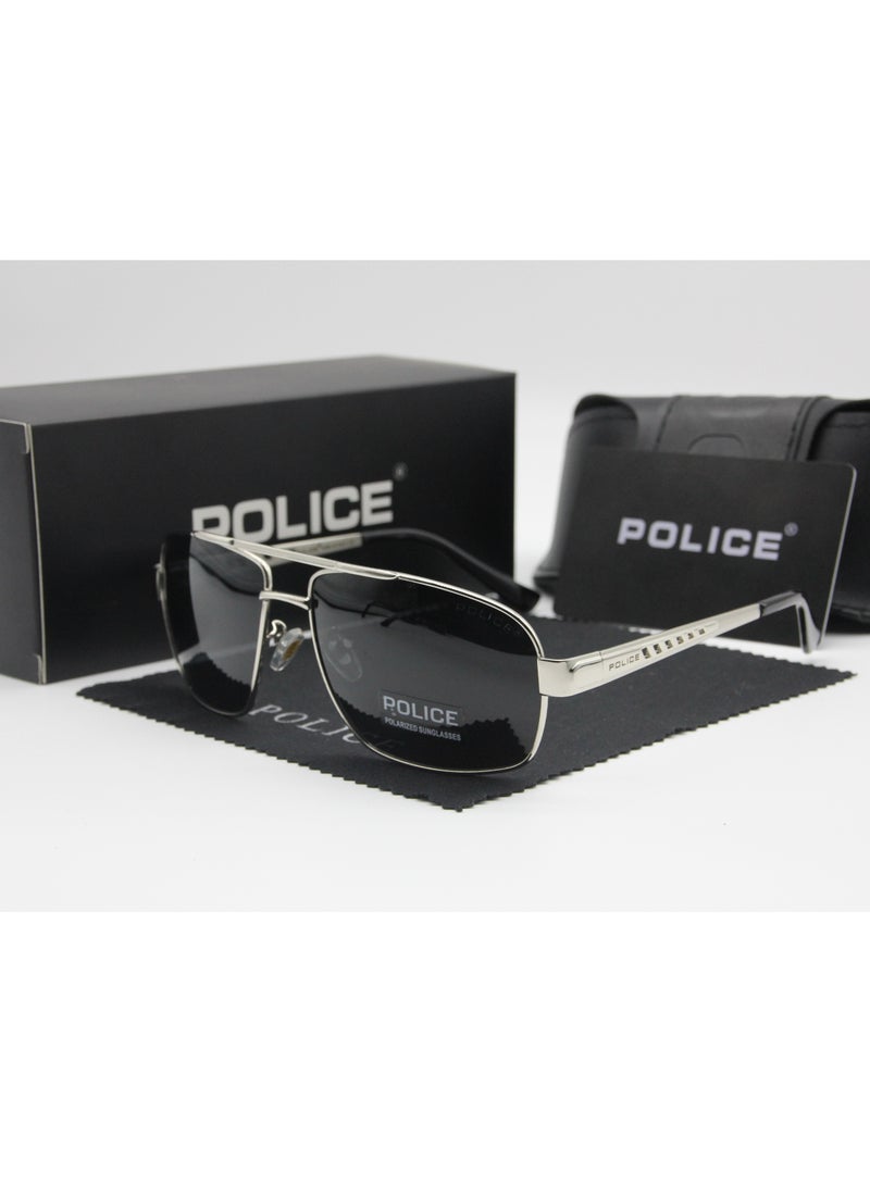 Police Men's Pilot Polarized Sport Sunglasses,Cycling Sunglasses, for Men with UV 400 Protection Sun Glasses with Gunmetal Frame with Grey Lenses - Image 1