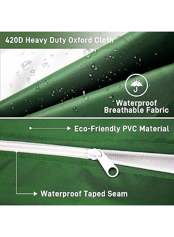 Generic IBC Tote Cover Green 330 Gallon 210D with Zipper for 1000L Outdoor Rain Barrel Water Tank  - Image 3