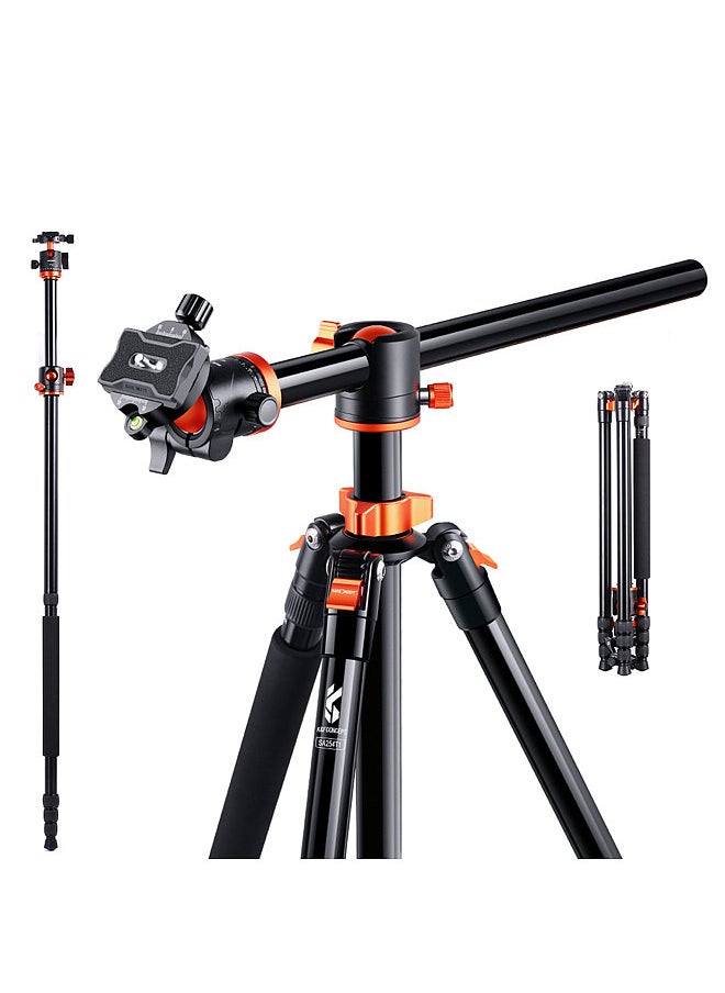 K&F Concept - K&F CONCEPT SA254T1 2.39M/94.1Inch Professional Photography Tripod Monopod Horizontal Camera Tripod Stand Aluminum Alloy 10kg/22lbs Load Capacity with 360°  Rotatable Ballhead for DSLR Camera - Image 1