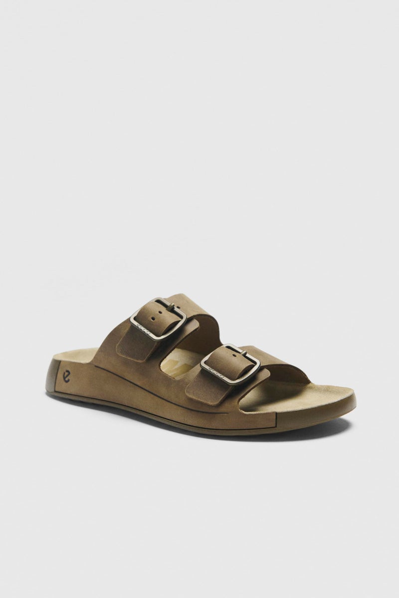ECCO Men's Cozmo Two Band Buckle Slide Sandal, Nutmeg Brown Nubuck, 10-10.5 - Image 4