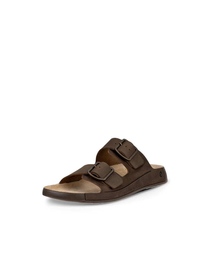 ECCO Men's Cozmo Two Band Buckle Slide Sandal, Nutmeg Brown Nubuck, 10-10.5 - Image 5