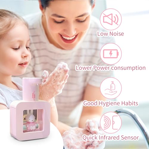 Mipow x Miffy Automatic Soap Dispenser Touchless 3 Adjustable Foam Levels Smart Sensor Hand Soap Dispenser for Bathroom Kitchen Home Office Pink Gifts for Girls - Image 3
