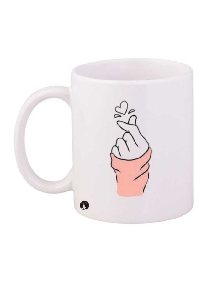 Hand Printed Mug White/Pink/Black