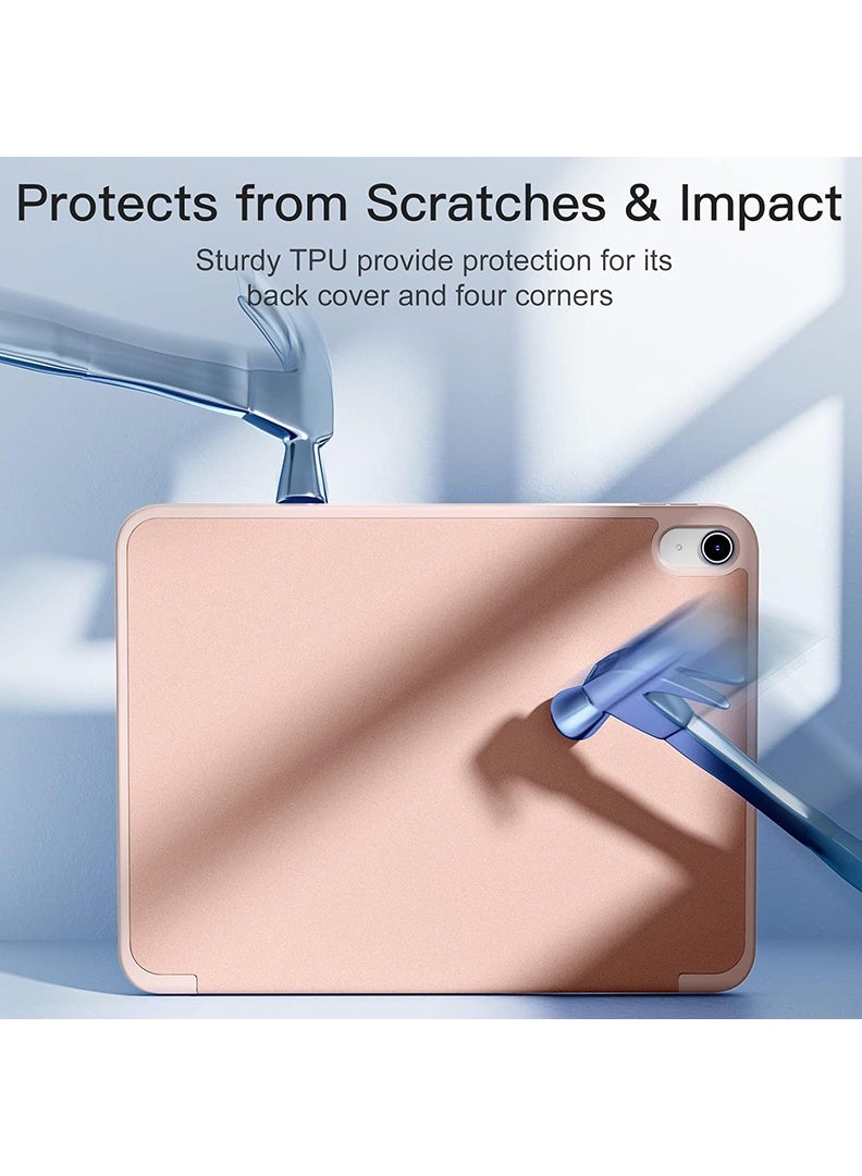 ELTRAZONE Slim Smart Case for iPad Air 11 Inch (M4 2026/ M3 2025/ M2 2024) Lightweight Slim Trifold Cover with Pencil Holder, Soft TPU Back, Auto Wake Sleep, Shockproof Protective Tablet Case - Rose Gold - Image 5