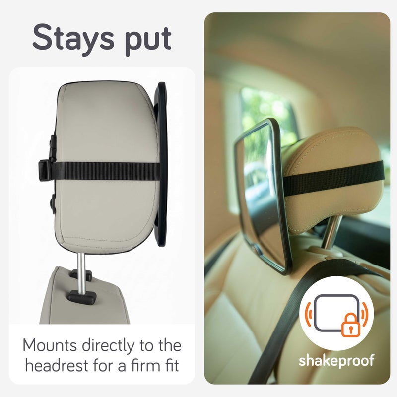 Baby Uma Baby Car Mirror â€“ Shatterproof Backseat Accessory for Rear Facing Infant, Clear Wide View Design for Safe Travel Monitoring - Image 4