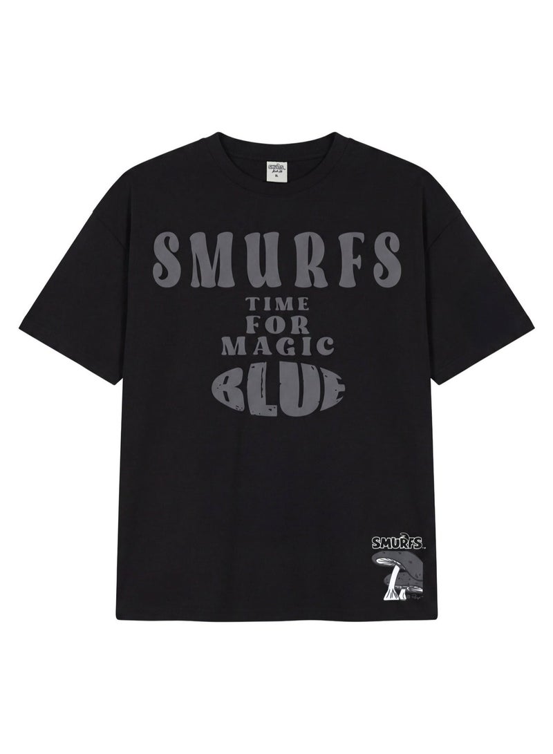 The Smurfs Gargamel Men’s Drop Shoulder T-Shirt | Character Back Print Graphic Casual Crew Neck Cotton Tee - Image 5