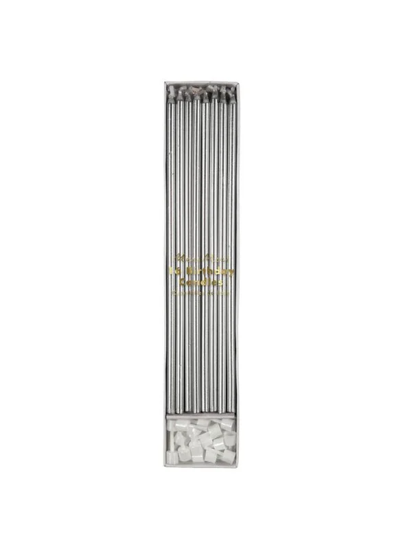 Meri Meri Silver Long Candles