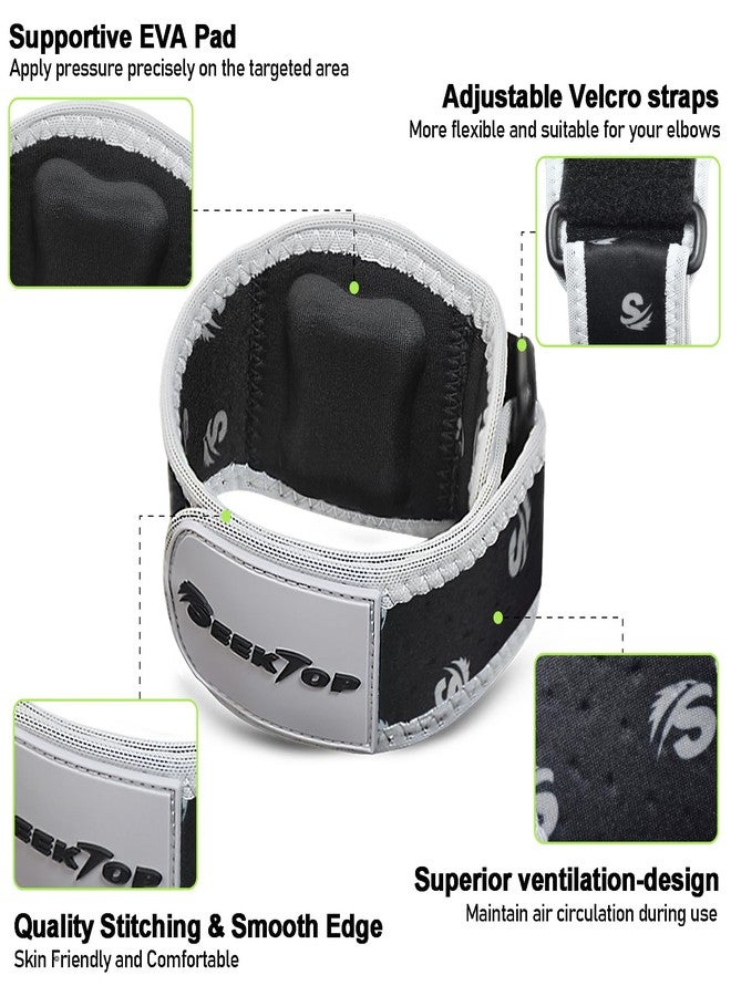 Seektop Tennis Elbow Brace for Tendonitis and Tennis Elbow for Women Men, 3D Air Cushion Paded for Golfers Elbow Relief, Adjustable Elbow Support Strap for Work Sport Injuries Recovery - Image 3