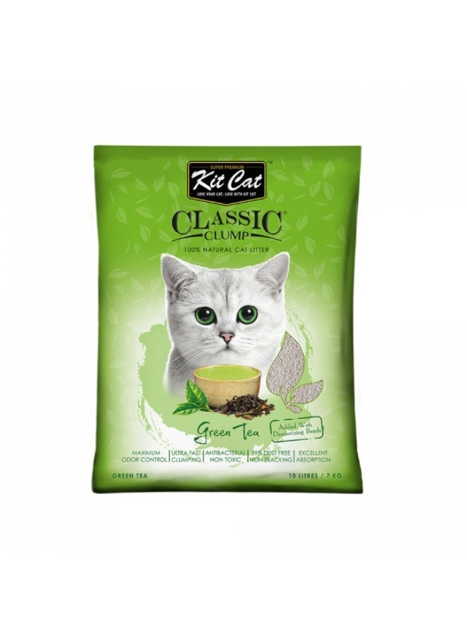 كيت كات رمل قطط كيت كات كلاسيك بنكهة الشاي الأخضر 10 لتر / 7 كجم - Image 1