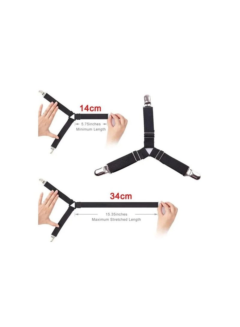 4-Pieces/Set Triangle Bed Mattress Sheet Clips Grippers Straps,Suspender Fastener Holder for Bedding Supplies - Image 4