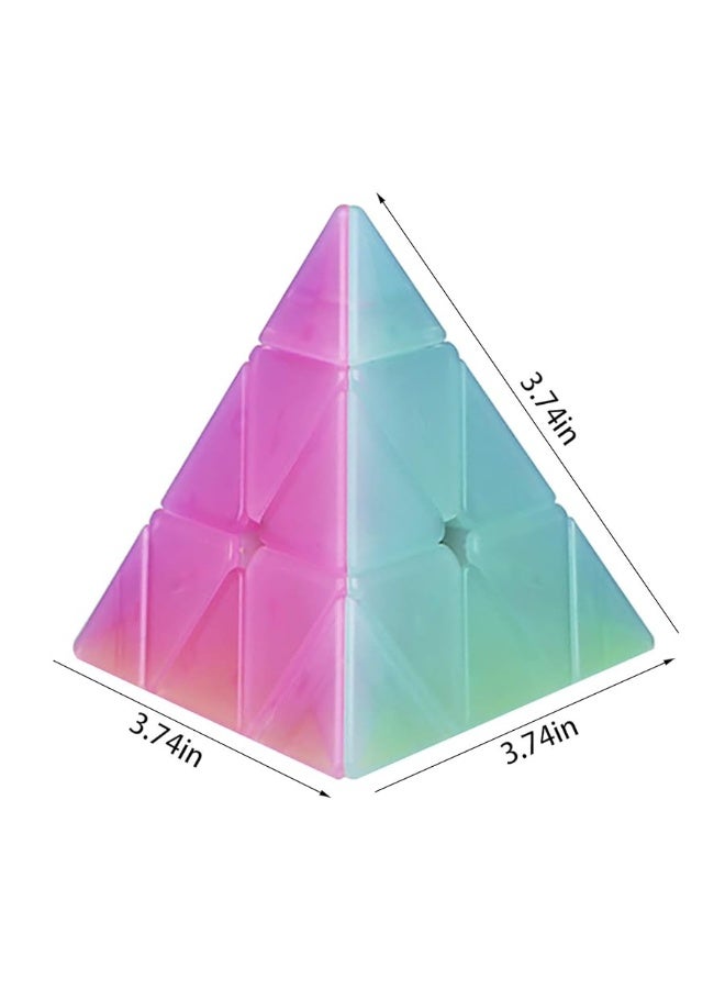 Ahyuan Speed Cube Set 3 Pack Cube Bundle 2x2 Speed Cube 3 by 3 Cube Puzzle 3x3 Pyramid Triangle Cube Bundle Hand Puzzles Toys for Kids and Adults by AHYUAN (Jelly) - Image 2