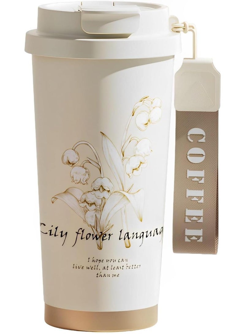 Y&D Simple Modern Travel Coffee Mug Tumbler with 360° Sealing Ceramic-Lined Insulated Stainless Steel Cold Brew Iced Coffee Cup Thermos Gifts for Women Men Her Him 17oz  - Image 1