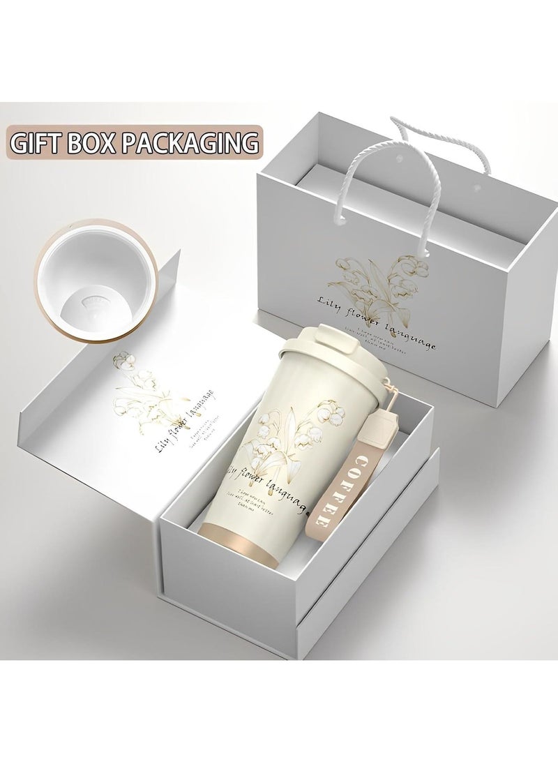 Y&D Simple Modern Travel Coffee Mug Tumbler with 360° Sealing Ceramic-Lined Insulated Stainless Steel Cold Brew Iced Coffee Cup Thermos Gifts for Women Men Her Him 17oz  - Image 3