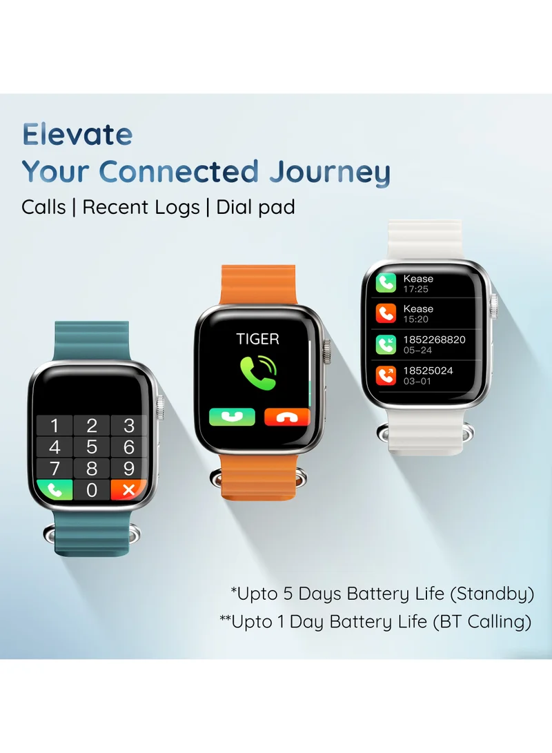 Pebble Frost Pro 1.96 Large Display BT Calling, Spo2, Heart Rate Monitoring, Sleep Monitor, Smartcalculator, AI Voice Assistant, Step Pedometer, Multiple watch faces, Alarm and notification