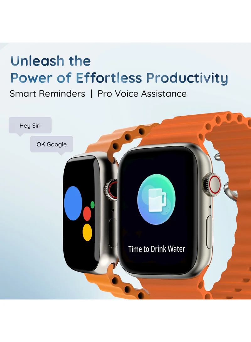 Pebble Frost Pro 1.96 Large Display BT Calling, Spo2, Heart Rate Monitoring, Sleep Monitor, Smartcalculator, AI Voice Assistant, Step Pedometer, Multiple watch faces, Alarm and notification