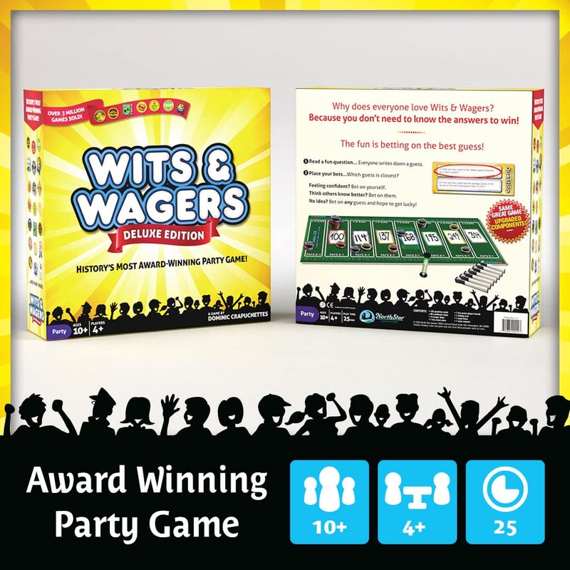 North Star Games Wits & Wagers Deluxe Board Game by North Star Games - Award Winning Trivia Game - 4+ Players - Ultimate Party Game for Family, Teens and Adults. - Image 2