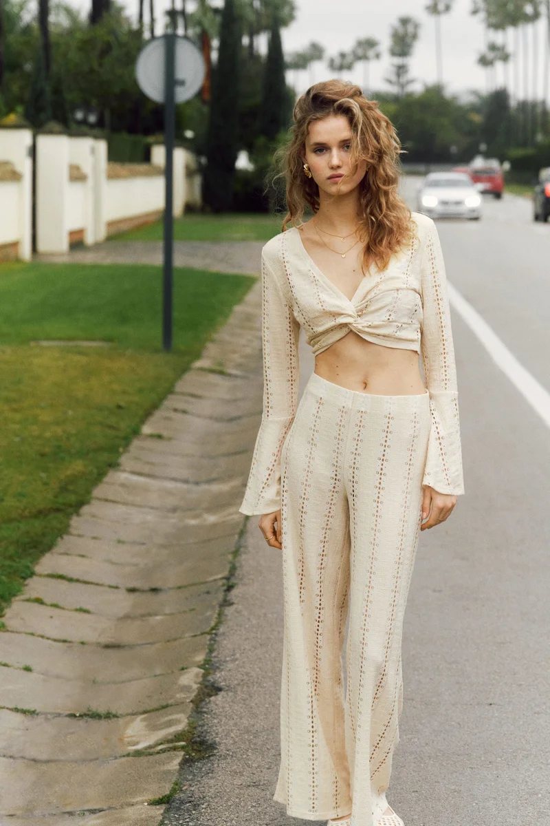 H&M Lace jersey trousers