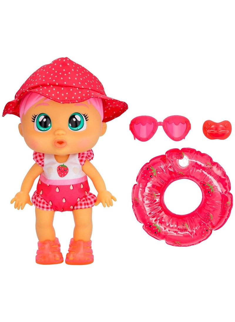 CRY BABIES - Cry Babies Fun n Sun Ella 10 Baby Doll with a Strawberry Themed Swimsuit Plus 6 Accessories - Image 1