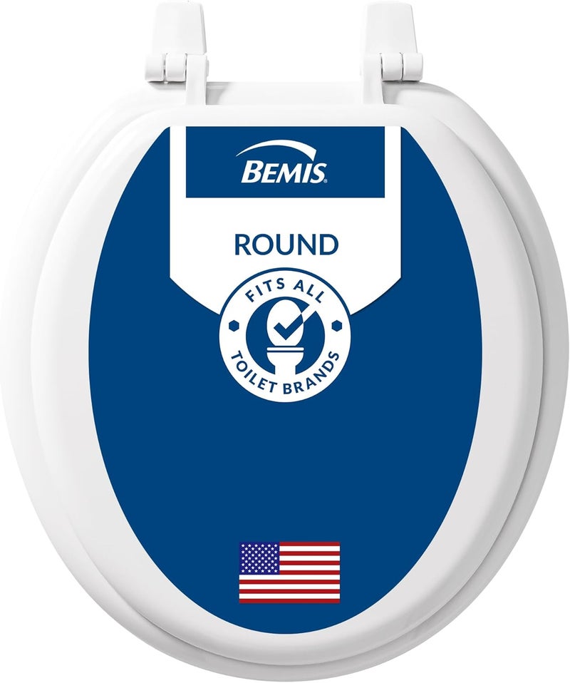 Bemis 400TTA Economy Durable Wood Toilet Seat, Made in USA, Round, White - Image 1