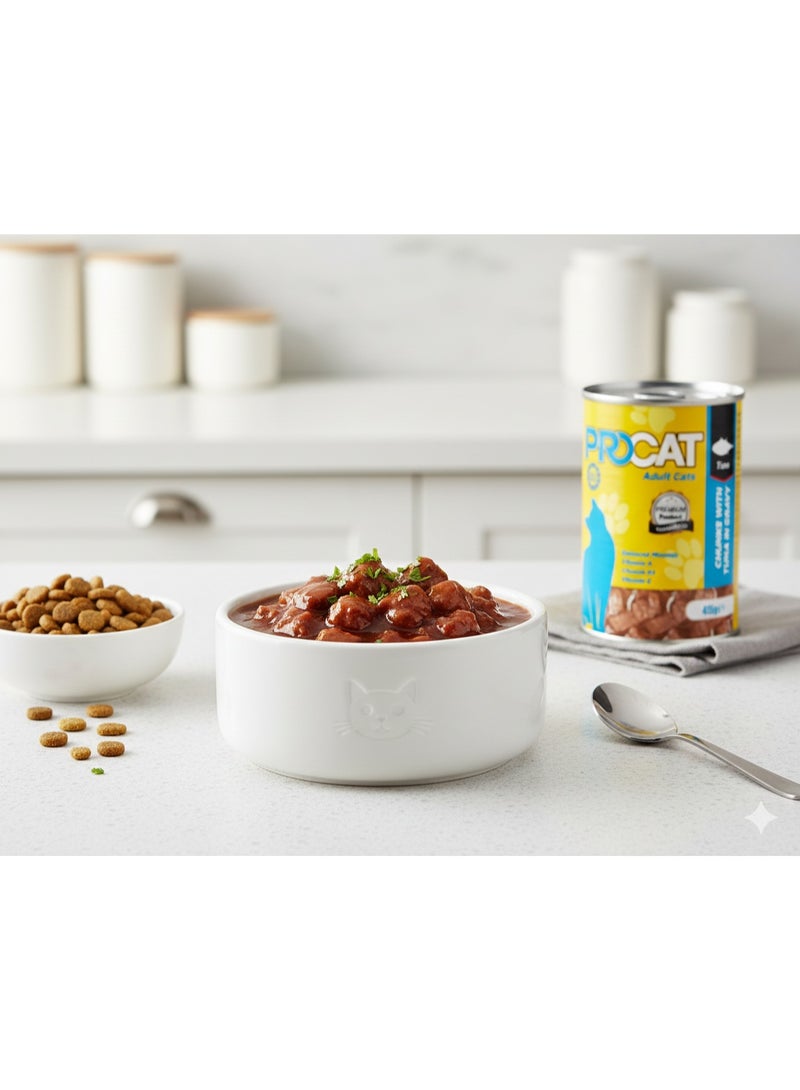 بروكات طعام قطط رطب للبالغين بالتونة – قطع في الصوص غنية بالفيتامينات والمعادن، 415 جم - Image 2