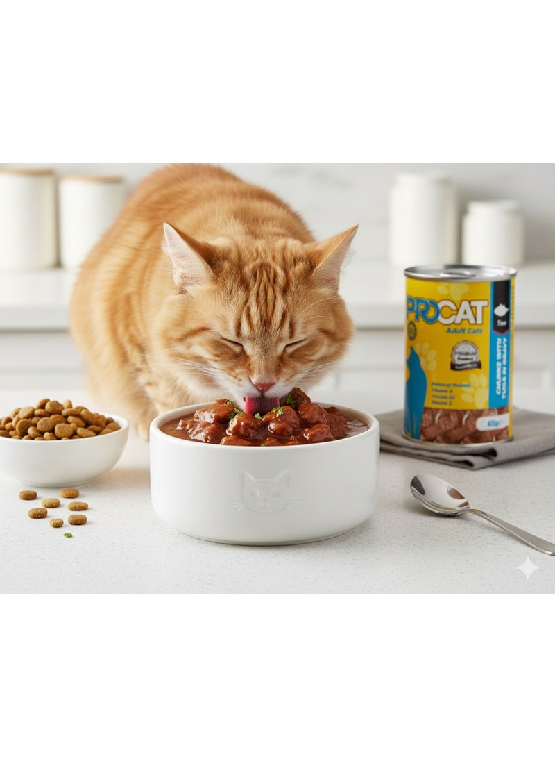 بروكات طعام قطط رطب للبالغين بالتونة – قطع في الصوص غنية بالفيتامينات والمعادن، 415 جم - Image 3