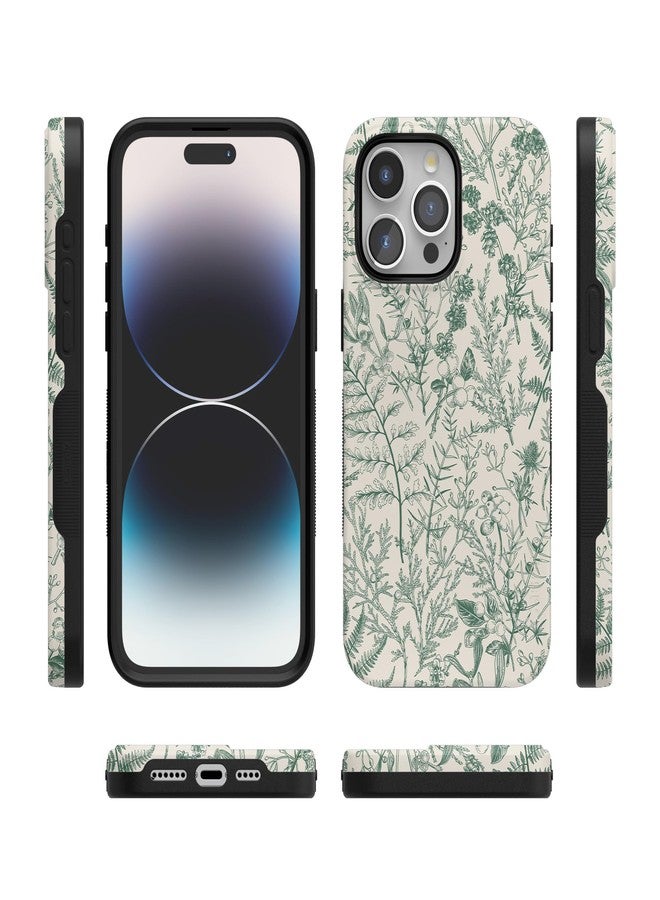 Casely جراب Casely لهاتف iPhone 15 Pro Max | تصميم Sage Garden | زهور خضراء | متوافق مع MagSafe | تصميم جريء واقٍ - Image 3