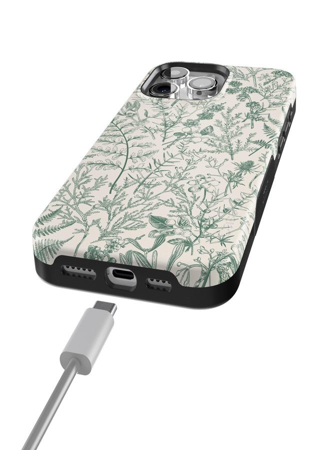 Casely جراب Casely لهاتف iPhone 15 Pro Max | تصميم Sage Garden | زهور خضراء | متوافق مع MagSafe | تصميم جريء واقٍ - Image 2